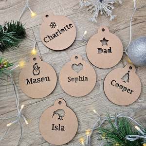 Personalised Paint-Your-Own Christmas Bauble – MDF Craft Decoration