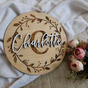 Bamboo Name In Wreath Circle