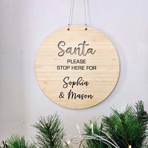 Santa Please Stop Here Personalised Sign