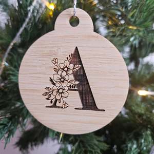 On Sale: Floral Monogram Bamboo Bauble