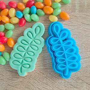 Fondant Stamps: Leafy Frond (1) Cookie Cutter & Fondant Stamp
