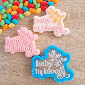 Baby in Bloom Raised Acrylic Fondant Stamp & Cookie Cutter