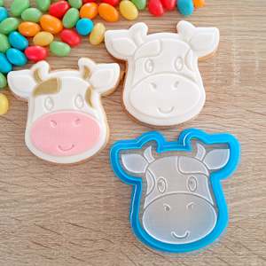 Cow Raised Acrylic Fondant Stamp & Cookie Cutter