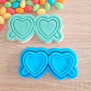 Birthday Fondant Stamps: Heart Sunglasses Cookie Cutter & Fondant Stamp