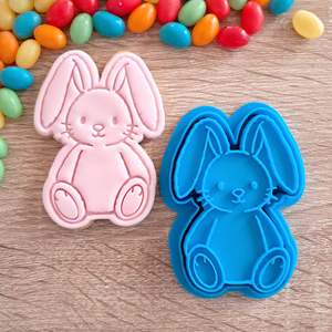 Easter Fondant Stamps: Bunny (sitting) Cookie Cutter & Fondant Stamp