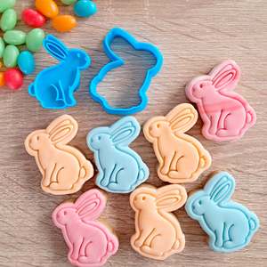 Easter Fondant Stamps: Mini Bunny (side view) Cookie Cutter & Stamp