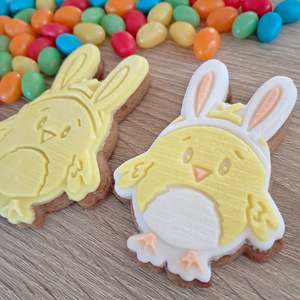 Chick with Bunny Ears Raised Acrylic Fondant Stamp & Cookie Cutter