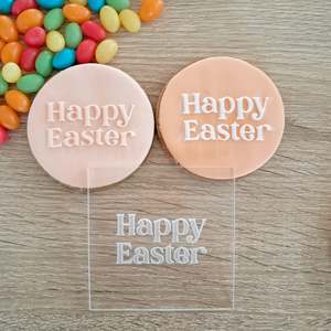 Easter Fondant Stamps: Happy Easter Raised Acrylic Fondant Stamp