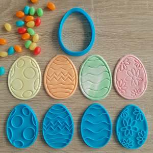 Easter Fondant Stamps: Easter Egg Cookie Cutter & Fondant Stamps
