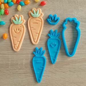 Easter Fondant Stamps: Carrot Cookie Cutter & Fondant Stamp