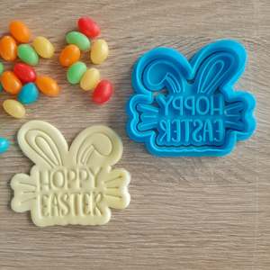 Easter Fondant Stamps: Hoppy Easter Cookie Cutter & Fondant Stamp