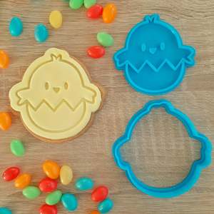 Easter Fondant Stamps: Chick in Egg Cookie Cutter & Fondant Stamp