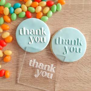Thank You Raised Acrylic Fondant Stamp
