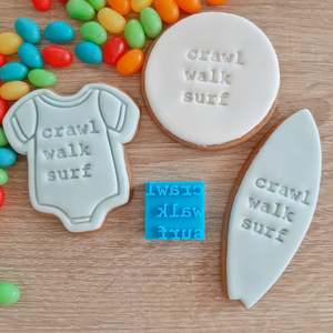 Baby Fondant Stamps: Crawl Walk Surf Mini Fondant Stamp