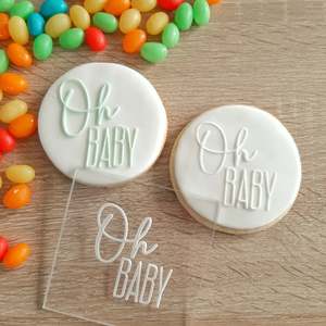 Baby Fondant Stamps: Oh Baby Raised Acrylic Fondant Stamp