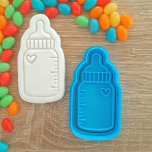 Baby Fondant Stamps: Baby Bottle Cookie Cutter & Fondant Stamp