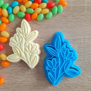 Mothers Day Fondant Stamps: Flowers & Leaves Cookie Cutter & Fondant Stamp