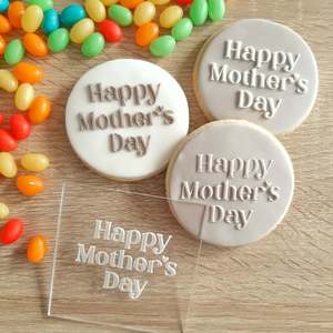 Mothers Day Fondant Stamps: Happy Mother's Day Raised Acrylic Fondant Stamp