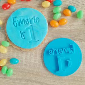 Personalised Fondant Stamps: Name & Age Personalised Fondant Stamp