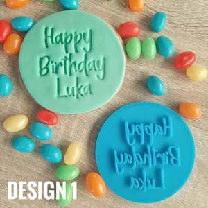 Happy Birthday Personalised Fondant Stamp