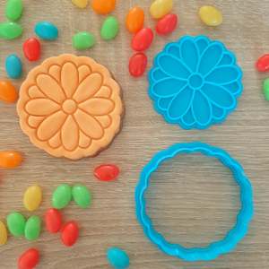 Thank You Fondant Stamps: Flower Cookie Cutter & Fondant Stamp