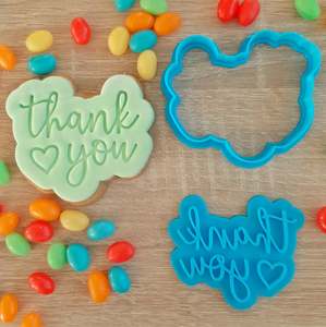 Thank You Fondant Stamps: Thank You Cookie Cutter & Fondant Stamp