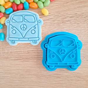 Vehicle Cutters Stamps: Retro Van Cookie Cutter & Fondant Stamp