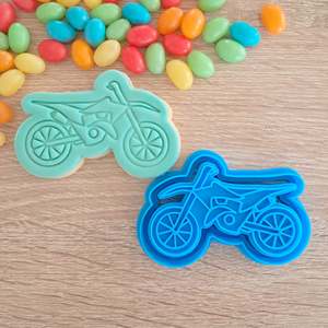Vehicle Cutters Stamps: Dirt Bike Cookie Cutter & Fondant Stamp