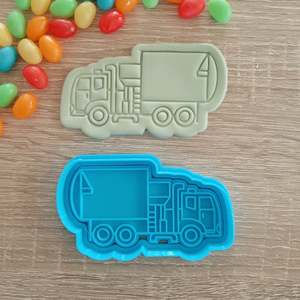 Vehicle Cutters Stamps: Rubbish Truck Cookie Cutter & Fondant Stamp