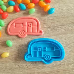 Vehicle Cutters Stamps: Caravan Cookie Cutter & Fondant Stamp