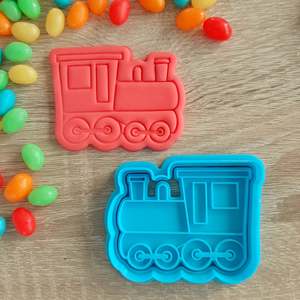 Vehicle Cutters Stamps: Train Cookie Cutter & Fondant Stamp