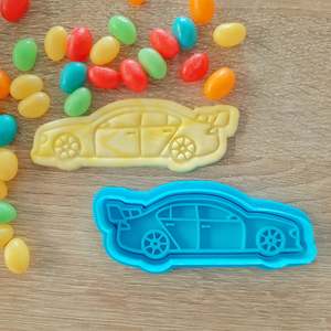 Vehicle Cutters Stamps: Racing Car (V8 Supercar) Cookie Cutter & Fondant Stamp