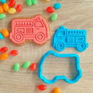 Vehicle Cutters Stamps: Fire Truck Cookie Cutter & Fondant Stamp
