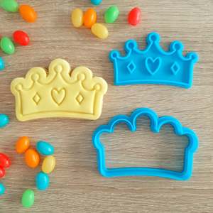 Knights Princesses Cutters Stamps: Crown Cookie Cutter & Fondant Stamp