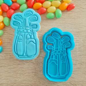 Fathers Day Cutters Stamps: Golf Clubs Cookie Cutter & Fondant Stamp