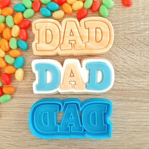 Fathers Day Cutters Stamps: Dad Text Cookie Cutter & Fondant Stamp