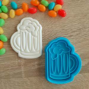 Fathers Day Cutters Stamps: Beer Mug Cookie Cutter & Fondant Stamp
