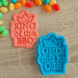 Fathers Day Cutters Stamps: King of the BBQ Cookie Cutter & Fondant Stamp