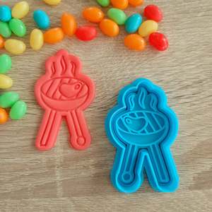 Fathers Day Cutters Stamps: BBQ Cookie Cutter & Fondant Stamp