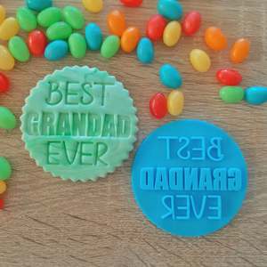 Fathers Day Cutters Stamps: Best Grandad Ever Fondant Stamp