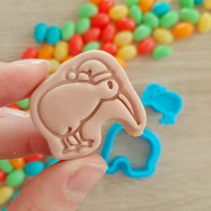 Christmas Cutters Stamps: Mini Kiwi with Santa Hat Cookie Cutter & Stamp
