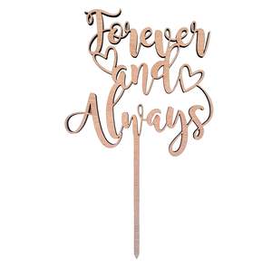Cake Toppers: Forever and Always Cake Topper - Wooden