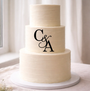 Cake Toppers: Wedding Initials Cake Charm - Acrylic (more colours available)