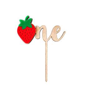Cake Toppers: Strawberry One Cake Topper