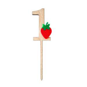 Cake Toppers: Strawberry Number 1 Cake Topper