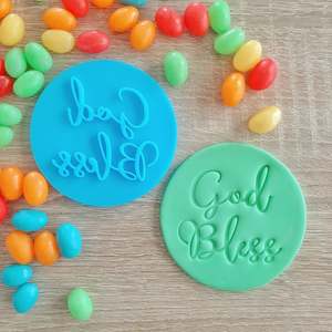 Religious Cutters Stamps: God Bless Fondant Stamp