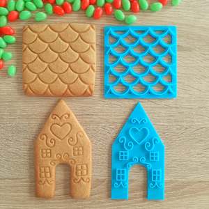 Gingerbread House Cutter Sets: Small Gingerbread House Stamp Set (2 pcs)