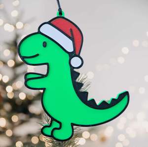Custom Christmas Decorations: Dinosaur 3d-Printed Christmas Decoration