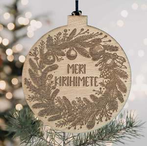 Custom Christmas Decorations: Meri Kirihimete Wreath Wooden Christmas Decoration