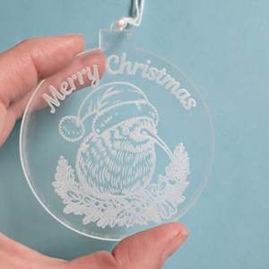 Merry Christmas with Kiwi Clear Acrylic Christmas Decoration
